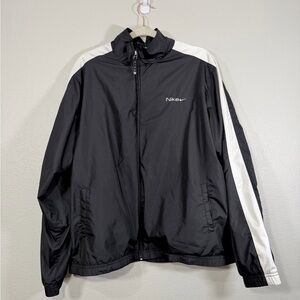 Vintage Nike Windbreaker Jacket Coat Black White Classic Men XXL Fits like Large